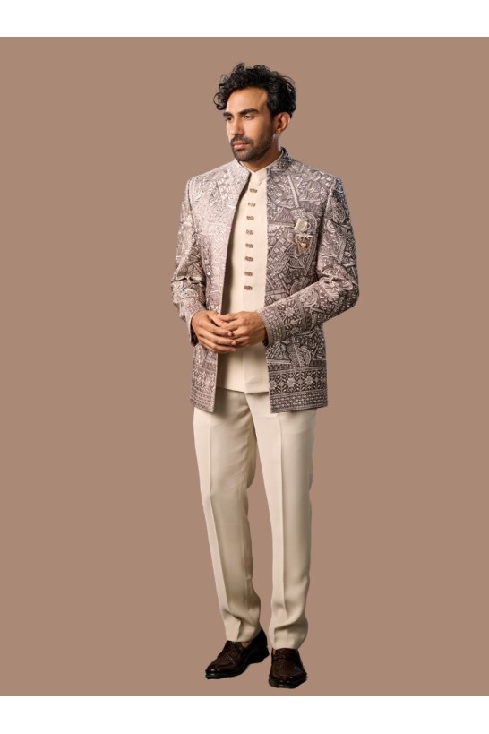 EXQUISITE BIGE JODHPURI SUIT